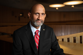 President of the Australian Academy of Science Professor Chennupati Jagadish looks at the camera 